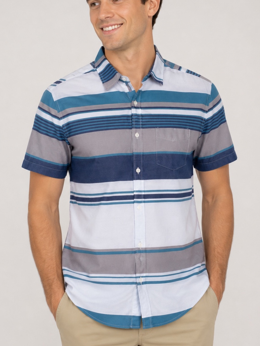 AEROPOSTALE Cotton Striped Casual Button Down Shirt